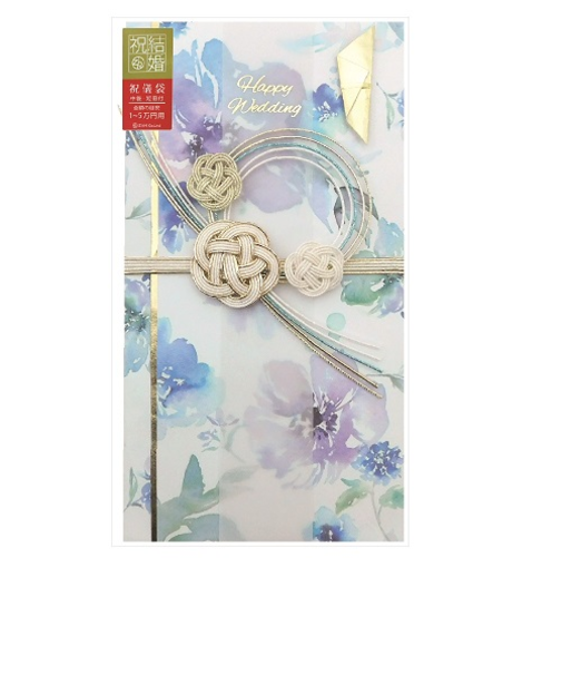 ゼットアンドケイ（Z＆K）　祝儀袋　フローラル　ブルー