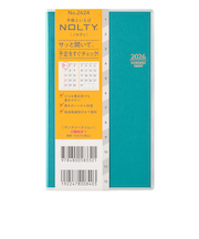 【2025年11月始まり】　ノルティ（NOLTY）　マンスリースリム-i　マンスリーブロック　2624　ターコイズ　日曜始まり
