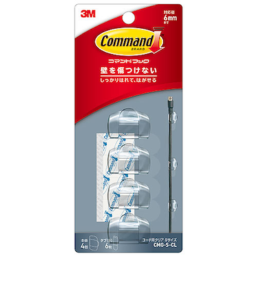 スリーエム（3M）　コマンドフック　コード用　クリア　Sサイズ　CMG‐S‐CL
