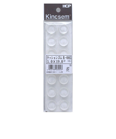 HCP　クッションゴム　B－005　5.0×径19mm　クリア　14個入