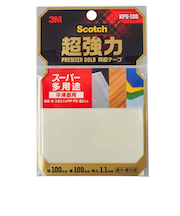 3M　超強力両面シート　プレミアゴールドスーパー多用途　KPS－100　100mm×100mm
