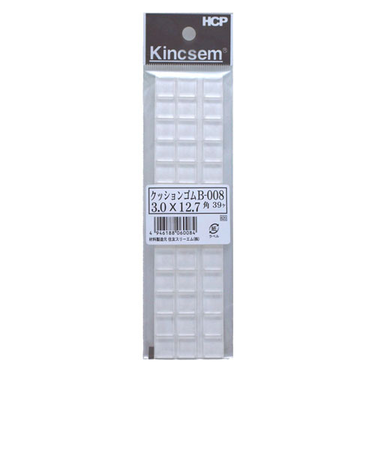 HCP　クッションゴム　B-008　3.0×12.7mm角　クリア　39個入