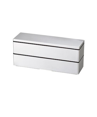 ハコヤ（HAKOYA）　スリム二段弁当840　840mL　メタリックシルバー