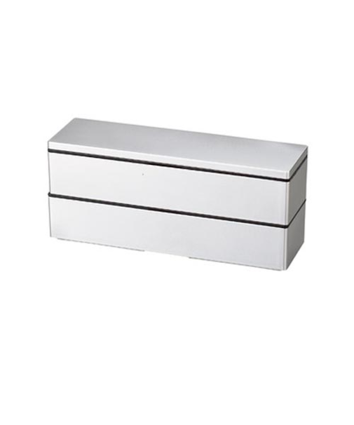 ハコヤ（HAKOYA）　スリム二段弁当840　840mL　メタリックシルバー