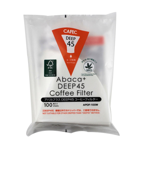 カフェック（CAFEC）　アバカプラス　DEEP45フィルター　APDF－100　ホワイト　100枚