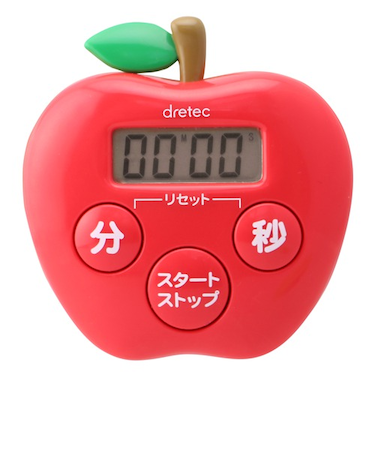 ドリテック（dretec）　キッチンタイマー　リンゴタイマー　抗菌タイプ　T－534　レッド