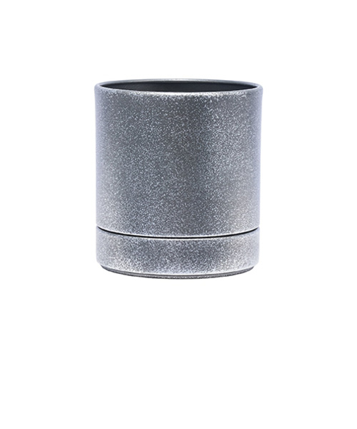 ホワイエ（FOYER）　MC円柱メタルeco　ポット皿付　「鉄はエコ」　3200028SLB　シルバーブラック＃4