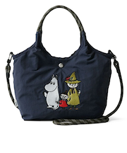 ムーミン（MOOMIN）　刺繍デザインの2wayバッグ　RMPK-02　ネイビー（グループ）