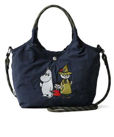 ムーミン（MOOMIN）　刺繍デザインの2wayバッグ　RMPK-02　ネイビー（グループ）
