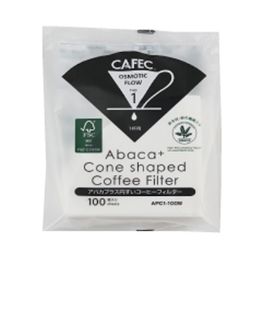 カフェック（CAFEC）　アバカプラス　円すいフィルター　APC1－100　ホワイト　1杯用　100枚