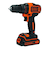 ブラック＆デッカー（BLACK＆DECKER）　18Vリチウム　コードレスドリルドライバー　BDCDD186K2