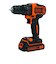 ブラック＆デッカー（BLACK＆DECKER）　18Vリチウム　コードレスドリルドライバー　BDCDD186K2