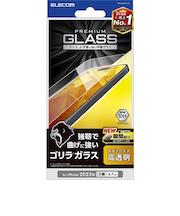 【iPhone15ProMax】　エレコム（ELECOM）　ガラスフィルム　ゴリラ　0.21mm　高透明　PM-A23DFLGO