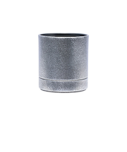 ホワイエ(FOYER) MC円柱メタルeco ポット皿付 「鉄はエコ」 3200027SLB シルバーブラック#3.5