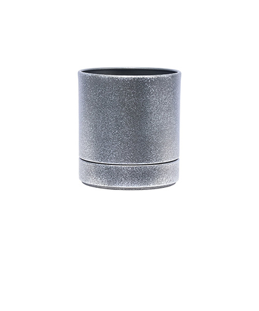 ホワイエ（FOYER）　MC円柱メタルeco　ポット皿付　「鉄はエコ」　3200027SLB　シルバーブラック＃3.5
