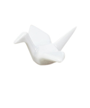 藍花　鶴　箸置　13806　白