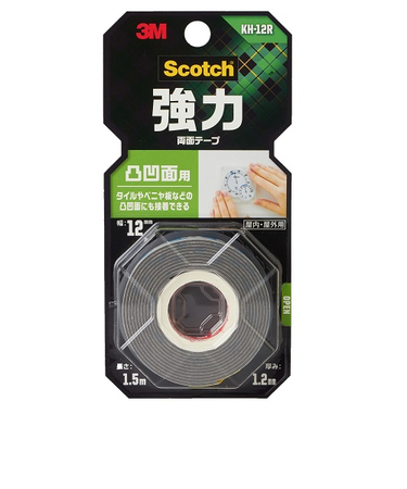 3M　強力両面テープ　凸凹面用　KH‐12R　12mm×1.5m