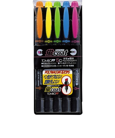 トンボ　蛍光マーカー　蛍コート　5色セット