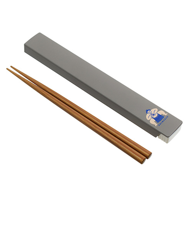 サブヒロモリ　きちじつ　ボックス入り箸＆箸ケース　グレー　お相撲さん