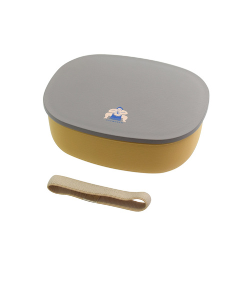 サブヒロモリ　きちじつ　木目一段弁当　610mL　グレー　お相撲さん