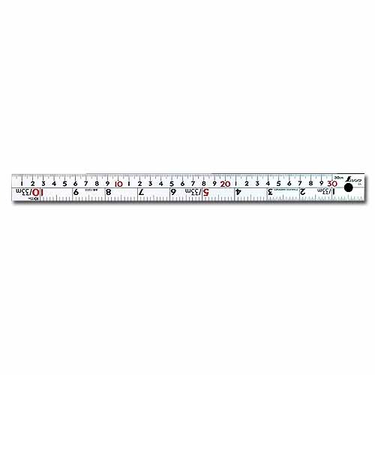 シンワ　直尺シルバー300mm併用目盛　13203