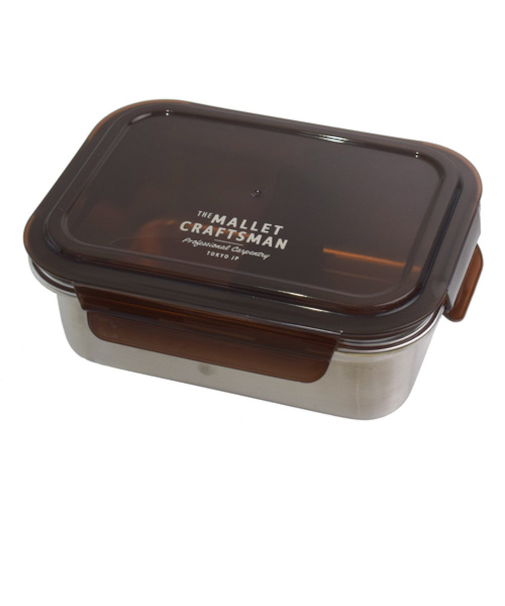 サブヒロモリ　マリット　ステンレス4点ロックコンテナ　L　1200mL　ブラウン