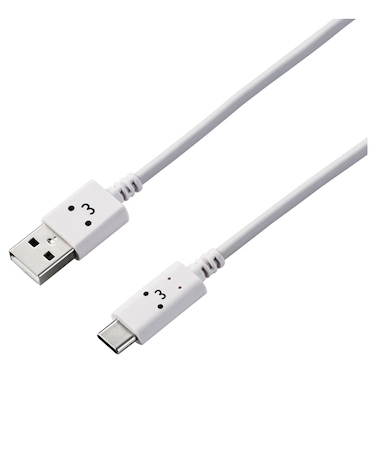 エレコム　USBケーブル（顔つき、A－C）　MPA－FAC12CWH
