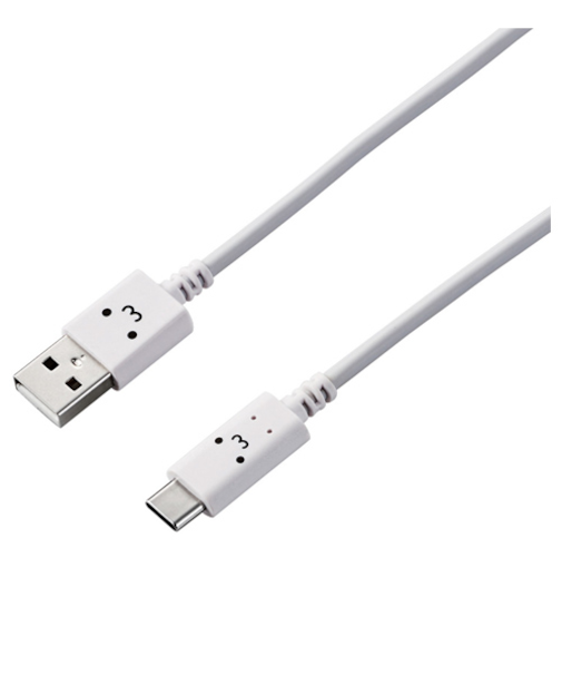 エレコム　USBケーブル（顔つき、A－C）　MPA－FAC12CWH