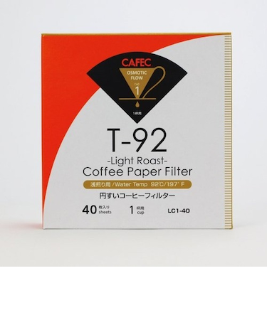 カフェック（CAFEC）　円すい　浅煎り用コーヒーフィルター＜1杯用＞　LC1-40　ホワイト