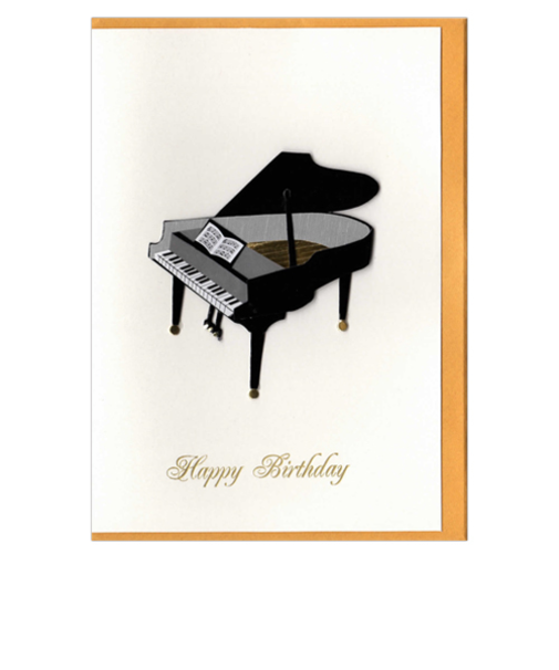 リーフワークカンパニー　ハンドメイド　バースデーカード　ピアノ