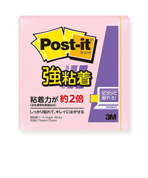 3M　ポスト・イット　強粘着ノート　パステルカラー　654SS-RPP　ピンク