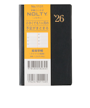 【2025年12月始まり】　ノルティ（NOLTY）　能率手帳ライツ1　小型版　ウィークリーホリゾンタル　1131　黒　月曜始まり