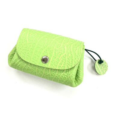 レザークラフトキット　アコーデオンポーチ　メロン革　チャーム付き