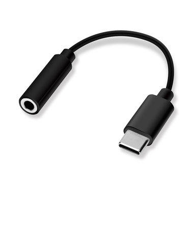 ピージーエー（PGA）　3.5mmイヤホン変換アダプタ　for　USB　Type-C　ブラック