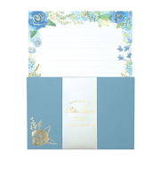 包む　ポライトレター　グリタリングフラワー　0－079－2　ブルー