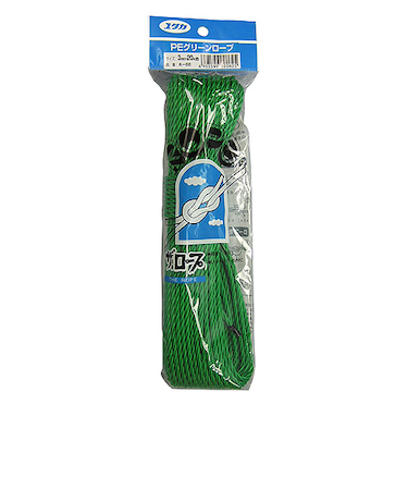 ユタカメイク　PEグリーンロープ　3つ打タイプ　A‐66　3mm×20m