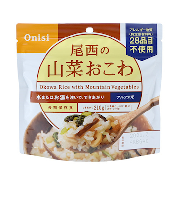 尾西食品　アルファ米　山菜おこわ　100g