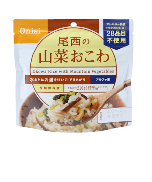 尾西食品　アルファ米　山菜おこわ　100g