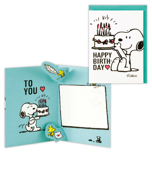 ホールマーク（Hallmark）　立体カード　スヌーピー　誕生お祝い　826338　お祝いのケーキ