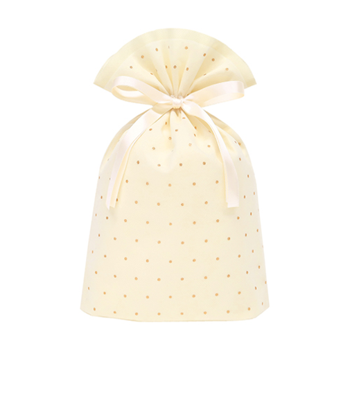 インディゴ　PG136　グリッターバッグ　M　ドット　アイボリー