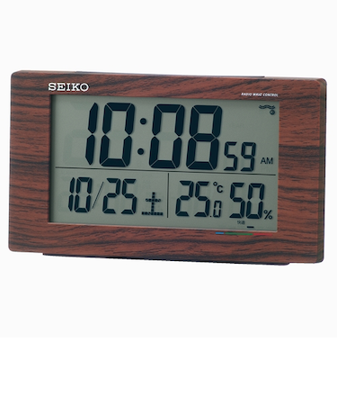 セイコー（SEIKO）　電波デジタル目覚まし時計　SQ784B　ウッド
