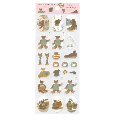 アクティブコーポレーション　トビマツショウイチロ　コットンペーパーシール　K08－SH－134　クマ倶楽部