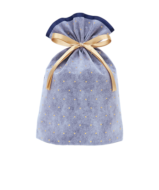 インディゴ　PG135　グリッターバッグ　M　ドット　ネイビーブルー