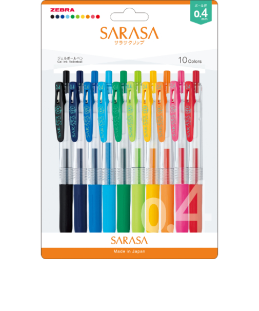 ゼブラ（ZEBRA）　サラサクリップ　0.4mm　JJS15－10C－N　10色セットN