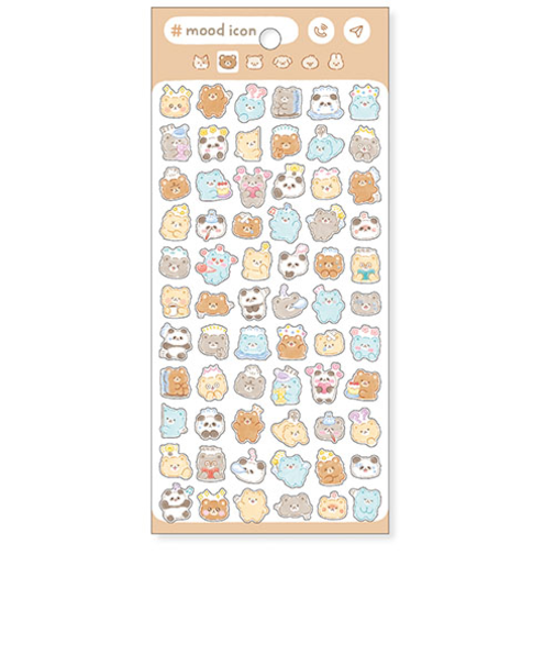 マインドウェイブ　ムードアイコンステッカー　82498　くま