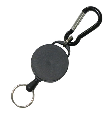 スイング　丸型ABSリールカラビナキー（S）　ブラック