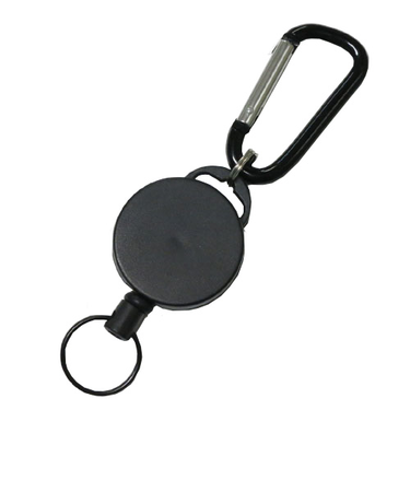 スイング　丸型ABSリールカラビナキー（L）　ブラック