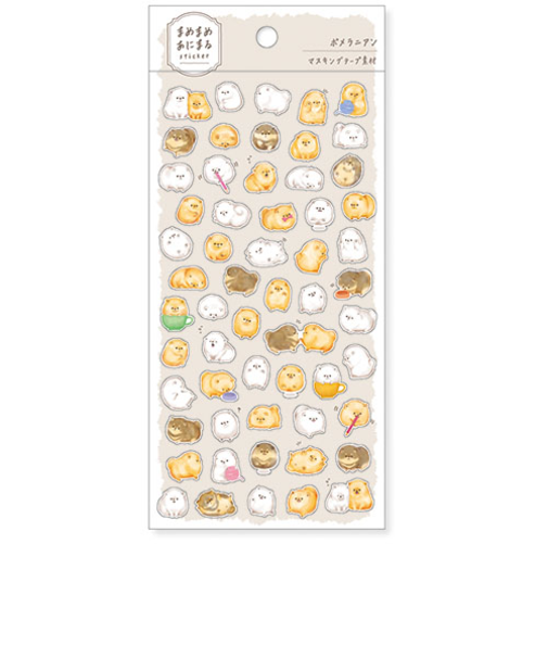 マインドウェイブ　まめまめあにまる　ステッカー　80950　ポメラニアン