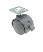 八幡ねじ（YAHATA）　双輪キャスター　プレートタイプ　40　ストッパー付き