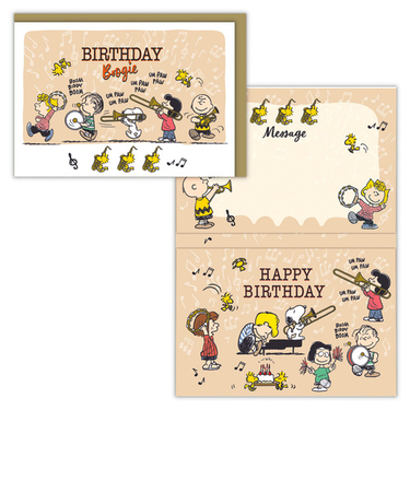 ホールマーク（Hallmark）　立体オルゴールカード　誕生お祝い　スヌーピー　826260　仲間と演奏
